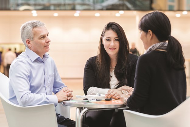 Women meeting with 2 people